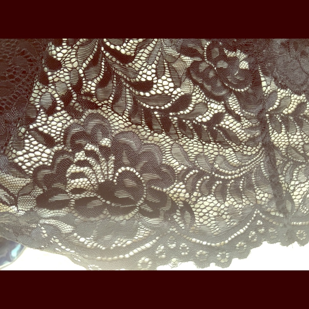 Black lace lined skirt.